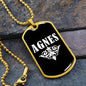 Agnes v03a - 18k Gold Finished Luxury Dog Tag Necklace