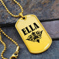 Ella v01a - 18k Gold Finished Luxury Dog Tag Necklace