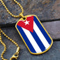 Cuban Flag - 18k Gold Finished Luxury Dog Tag Necklace