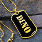 Dino v2 - 18k Gold Finished Luxury Dog Tag Necklace