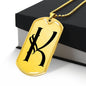 Initial K v001-31 - 18k Gold Finished Luxury Dog Tag Necklace