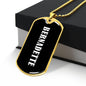 Bernadette v01w - 18k Gold Finished Luxury Dog Tag Necklace