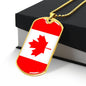 Canadian Flag - 18k Gold Finished Luxury Dog Tag Necklace