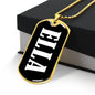 Ella v01w - 18k Gold Finished Luxury Dog Tag Necklace
