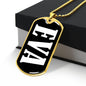Eva v01w - 18k Gold Finished Luxury Dog Tag Necklace