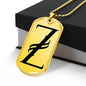 Initial Z v001-31 - 18k Gold Finished Luxury Dog Tag Necklace