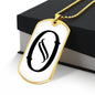 Initial O v001-34 - 18k Gold Finished Luxury Dog Tag Necklace