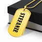 Stefanie v01 - 18k Gold Finished Luxury Dog Tag Necklace