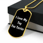 Love My Toy Fox Terrier v6 - 18k Gold Finished Luxury Dog Tag Necklace