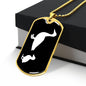 Mama Duck With 1 Duckling v3 - 18k Gold Finished Luxury Dog Tag Necklace