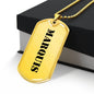 Marquis - 18k Gold Finished Luxury Dog Tag Necklace