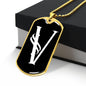 Initial V v001-33 - 18k Gold Finished Luxury Dog Tag Necklace