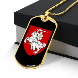 Pahonia (Belarus) v3 - 18k Gold Finished Luxury Dog Tag Necklace