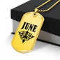 June v01a - 18k Gold Finished Luxury Dog Tag Necklace