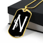 Initial N v001-33 - 18k Gold Finished Luxury Dog Tag Necklace