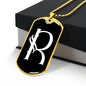 Initial R v001-33 - 18k Gold Finished Luxury Dog Tag Necklace