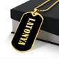 Latonya v02 - 18k Gold Finished Luxury Dog Tag Necklace