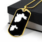 Mama Rabbit With 1 Kitten v3 - 18k Gold Finished Luxury Dog Tag Necklace