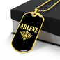 Arlene v02a - 18k Gold Finished Luxury Dog Tag Necklace
