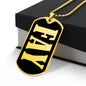 Fay v02 - 18k Gold Finished Luxury Dog Tag Necklace