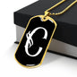 Initial C v001-33 - 18k Gold Finished Luxury Dog Tag Necklace