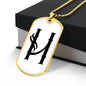 Initial H v001-34 - 18k Gold Finished Luxury Dog Tag Necklace