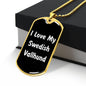 Love My Swedish Vallhund v6 - 18k Gold Finished Luxury Dog Tag Necklace
