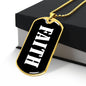 Faith v03 - 18k Gold Finished Luxury Dog Tag Necklace