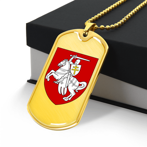 Pahonia (Belarus) - 18k Gold Finished Luxury Dog Tag Necklace
