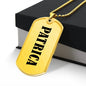 Patrica v01 - 18k Gold Finished Luxury Dog Tag Necklace