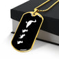 Mama Duck With 3 Ducklings v3 - 18k Gold Finished Luxury Dog Tag Necklace
