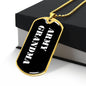 Army Grandma v3 - 18k Gold Finished Luxury Dog Tag Necklace