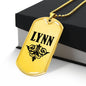 Lynn v01a - 18k Gold Finished Luxury Dog Tag Necklace