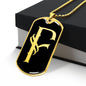 Initial F v001-32 - 18k Gold Finished Luxury Dog Tag Necklace