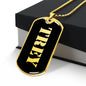 Trey v2 - 18k Gold Finished Luxury Dog Tag Necklace