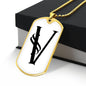 Initial V v001-34 - 18k Gold Finished Luxury Dog Tag Necklace
