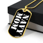Navy Mom v3 - 18k Gold Finished Luxury Dog Tag Necklace
