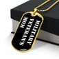 Military Veteran's Mom v3 - 18k Gold Finished Luxury Dog Tag Necklace