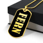 Fern v02 - 18k Gold Finished Luxury Dog Tag Necklace