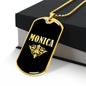 Monica v02a - 18k Gold Finished Luxury Dog Tag Necklace