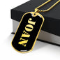 Joan v2 - 18k Gold Finished Luxury Dog Tag Necklace
