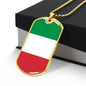 Italian Flag - 18k Gold Finished Luxury Dog Tag Necklace