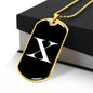 Initial X v3a - 18k Gold Finished Luxury Dog Tag Necklace