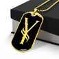Initial Y v001-32 - 18k Gold Finished Luxury Dog Tag Necklace