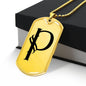 Initial P v001-31 - 18k Gold Finished Luxury Dog Tag Necklace