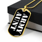 Army Aunt v3 - 18k Gold Finished Luxury Dog Tag Necklace