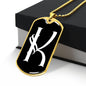 Initial K v001-33 - 18k Gold Finished Luxury Dog Tag Necklace