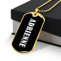 Adrienne v01w - 18k Gold Finished Luxury Dog Tag Necklace