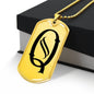 Initial Q v001-31 - 18k Gold Finished Luxury Dog Tag Necklace