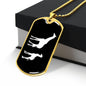 Mama Giraffe With 1 Calf v3 - 18k Gold Finished Luxury Dog Tag Necklace